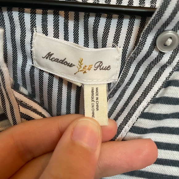 Anthropologie Meadow Rue Striped Button Down Tank Top - Picture 3 of 4